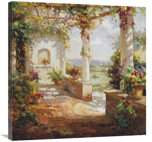 Global Gallery GCS-132514-3030-142 30 x 30 in. Pergola Flowers Art Pri