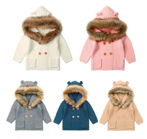 0 24M Baby Autumn Winter Warm Sweater Coat Babies