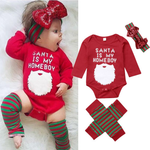 Cute Newborn Baby Girl Christmas Cotton