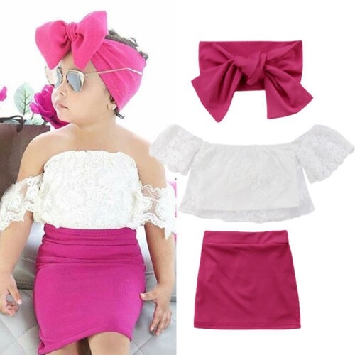 Newest Summer Set Kids Baby Girl Off shoulder