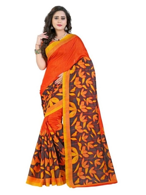 Multicolored Floral Printed Bhagalpuri Art Silk