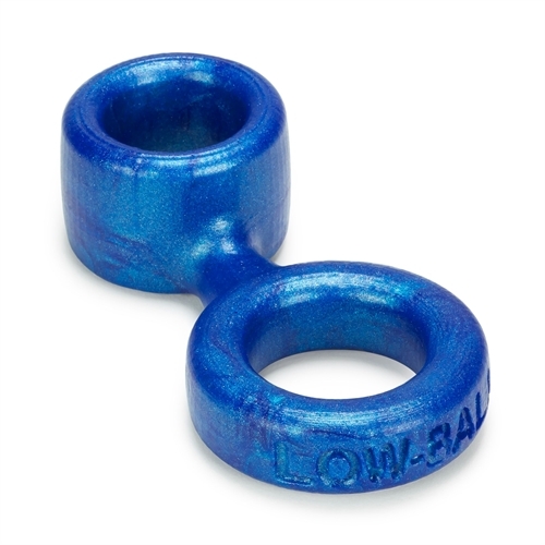 Lowball Cock Ring With Attached Ball Stretcher - Blue Balls