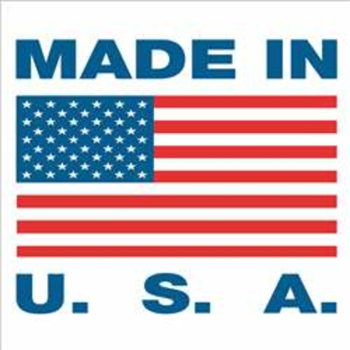Tape Logic USA302 1 x 1 in. Made in U.S.A Labels - Red, White & Bl