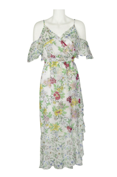 NANETTE Nanette Lapore Spaghetti Strap Off-Shoulder Banded Waist