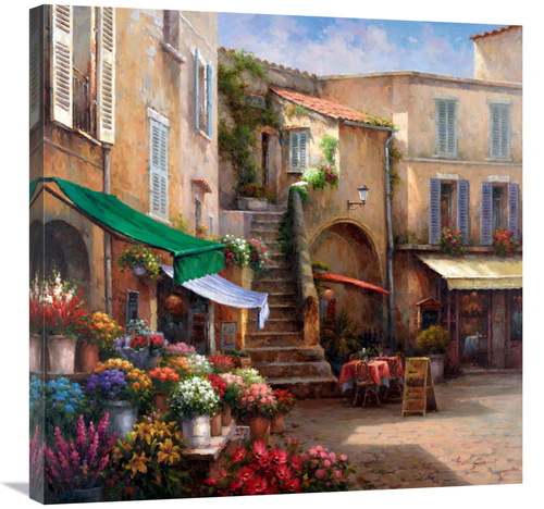 Global Gallery GCS-135538-3030-142 30 x 30 in. Flower Market Courtyard