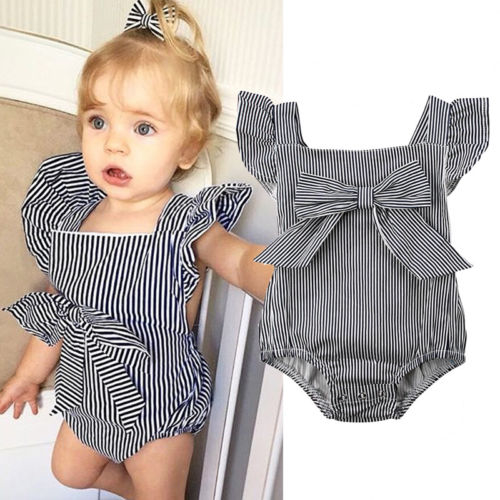2018 Stylish Newborn Baby Girl Bow Sleeveless