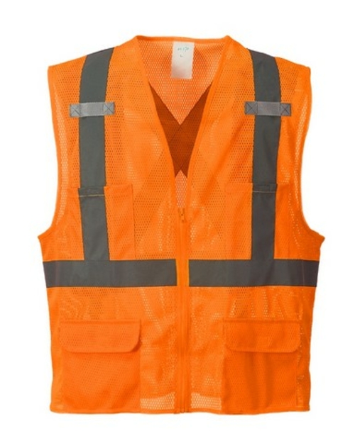 US370 4XL Atlanta Hi-Visibility Mesh Vest, Orange - Regular