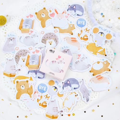 45PCS/PACK Cute Bear Hedgehog Sticker