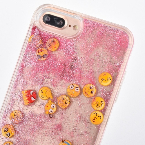 Pink Glitter Sand Emoji iPhone Case