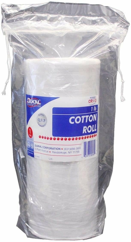 Dukal White Cotton Roll. Roll of Non-sterile Cotton for Wound Care.