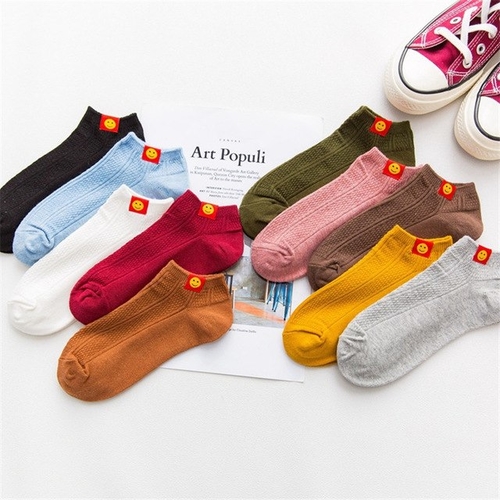 1 Pair Women's Sock Colorful Design Art Cute Short