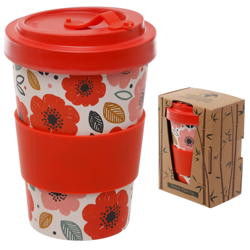 Bamboo Composite Poppy Fields Screw Top Travel Mug