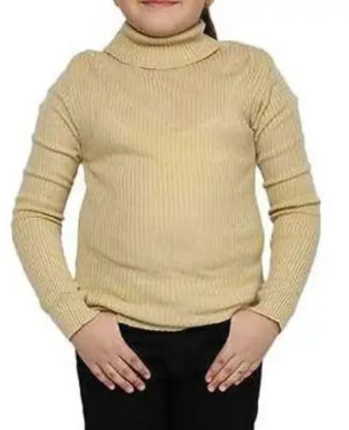 Unisex Beige Hyneck Sweater Baby Casual Winter Full Sleeve Size 11-12