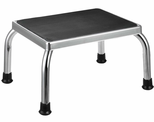 Dukal Chrome-Plated Foot Stools 11" x 14". Non-Skid Rubber Platform.