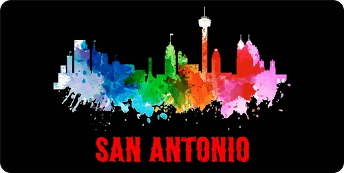 City Of San Antonio License Plate Watercolor Art