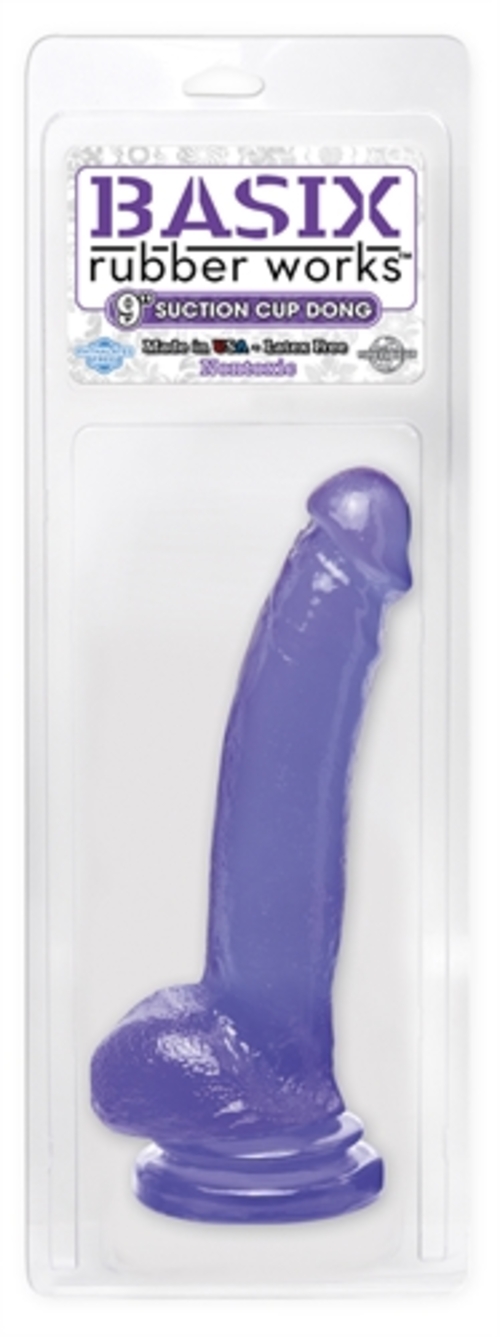 Basix Rubber Works 9 Inch Suction Cup Dong - Purple