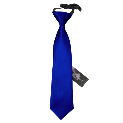 Plain Satin Elasticated Tie - Boys - Royal Blue