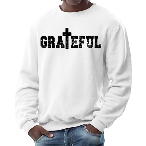 Mens Graphic Sweatshirt - Grateful Print