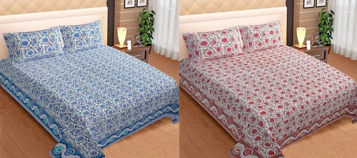 Creation Cotton Paisley Printed King Size Bedsheet with 2 Pillow Cover