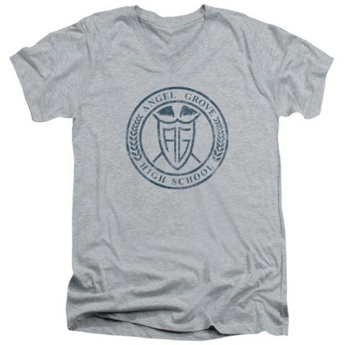 Trevco Power Rangers-Angel Grove Hs Short Sleeve Adult 30-1 V-Neck Tee