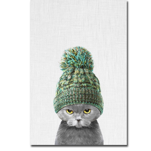 Artistic Home Gallery 1218473IG Kitten Wearing A Hat by Tai Prints Pre