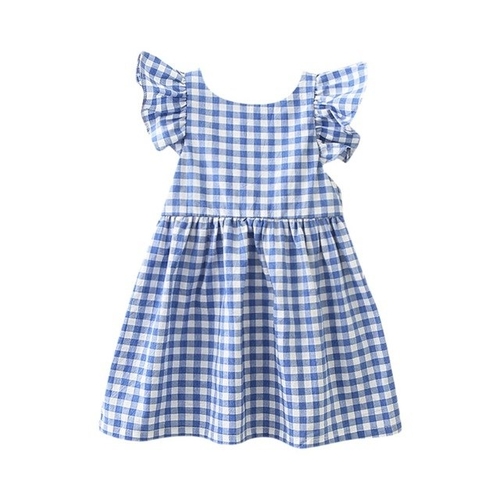 Newest Children Infant Girls Plaid Print Bowknot