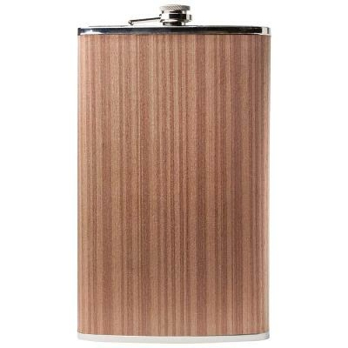 BNF KTFLK64WD 64 oz Stainless Steel Flask with Wood Wrap