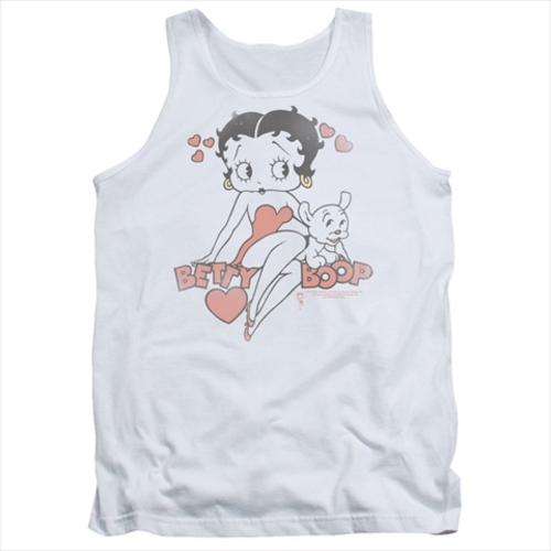 Boop-Classic With Pup - Adult Tank Top, White - Medium