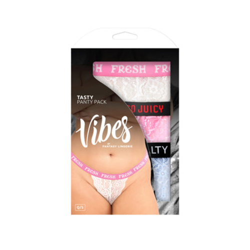 Fantasy Lingerie Vibes Tasty Vibes Pack 3-Piece Lace Thong Panty Set