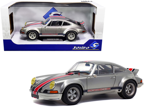 Porsche 911 RSR Silver Metallic with Stripes \Backdating Outlaw\" 1/18