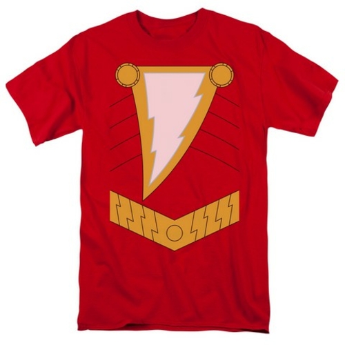 Jla-Shazam Short Sleeve Adult 18-1 Tee, Red - 2X