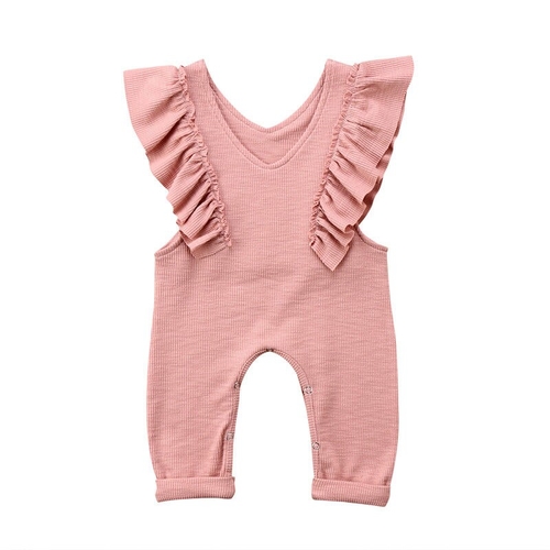 Infant Baby Toddler Girls Ruffle Overalls