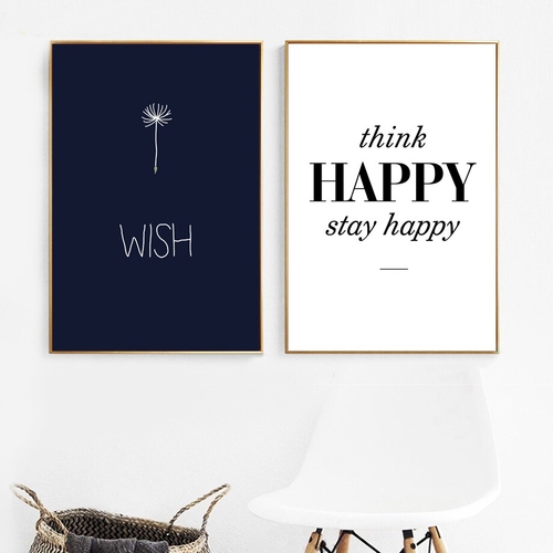 Nordic Minimalism Wish Happy Quotes Wall