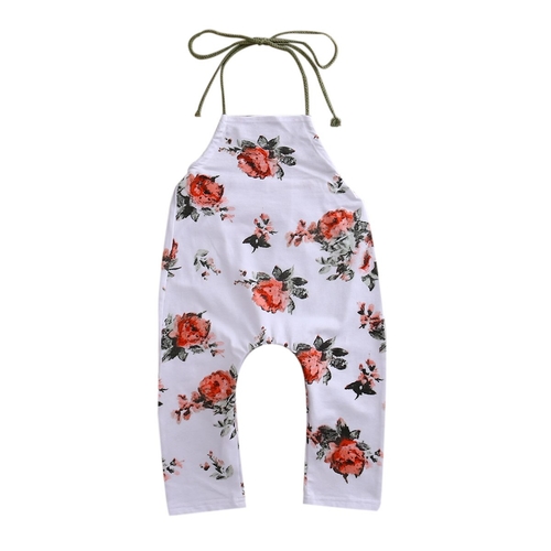 Babies Summer Floral Strap Rompers Toddler Baby