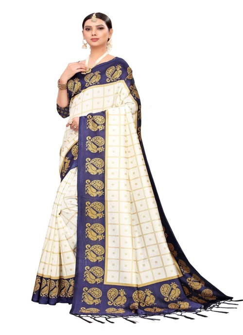 Generic Women's Art Silk Saree (Multi, 5-6 Mtrs)