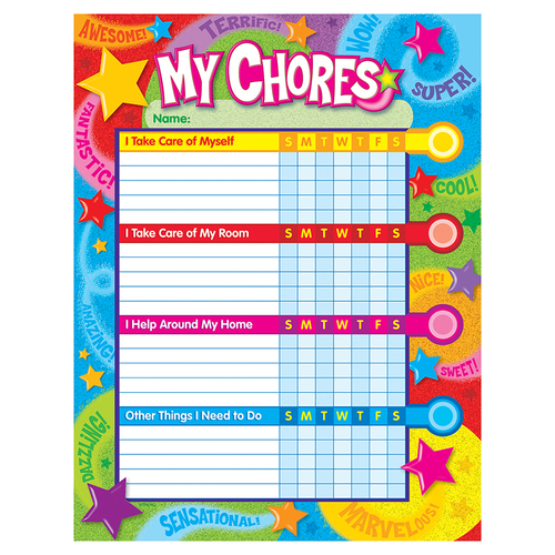 Trend Enterprises T-73130-3 Praise Words N Stars Progress Chart - Pack