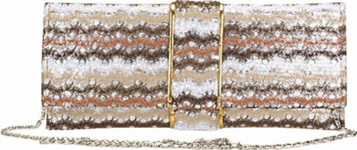 Main Aryana Rina4-Brn Sage Brown Multi Printed Chain Strap Clutch Style Wom image