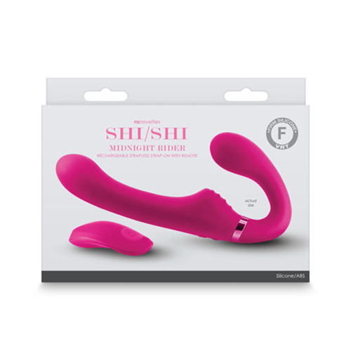 ShiShi Midnight Rider Vibrating Strapless Strap-On Pink