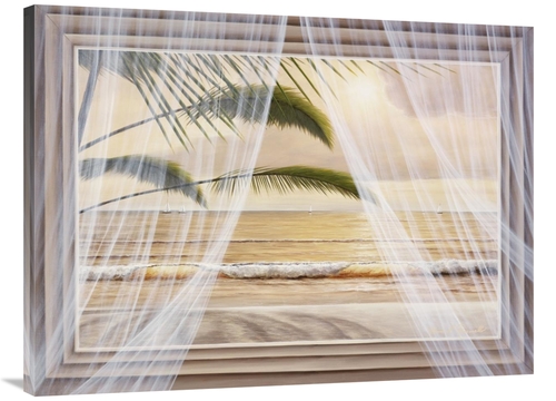 Global Gallery GCS-394001-3040-142 30 x 40 in. Framed Surf & Palm VIew