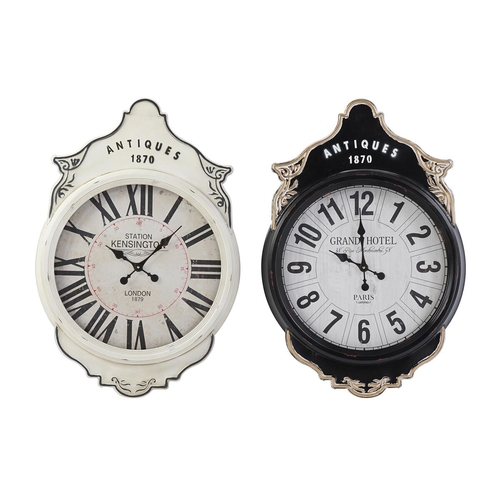 Wall Clock DKD Home Decor White Black Crystal Iron 61 x 6 x 89 cm (2