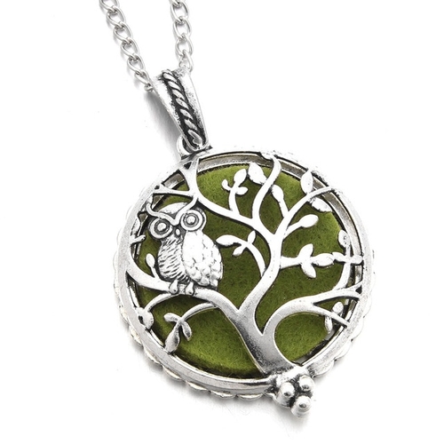 1Pcs Aromatherapy Necklace Silver Color with Tree