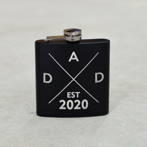 Quarantine Dad Birthday Gift Established Personalized Flask