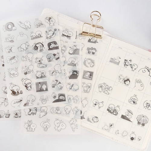 6PCS/ PACK Cute Rabbit Sticker Marker