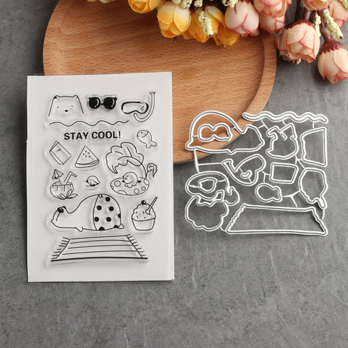 DIY Sleeping Bear Metal Cutting Dies Stencils and