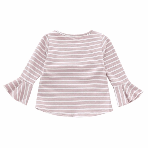 New Girl pure cotton girl stripe round collar