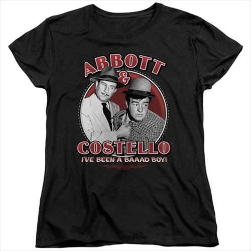 Abbott & Costello-Bad Boy - Short Sleeve Womens Tee Tee, Black - 2