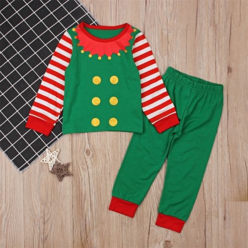 Xmas Deer Newborn Baby Boy Girls Stripe