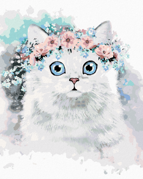 Paint by Numbers - CAT AND A FLOWER CROWN II