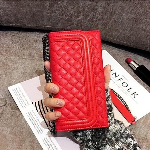 Folding Mirror Wallet Leather Case