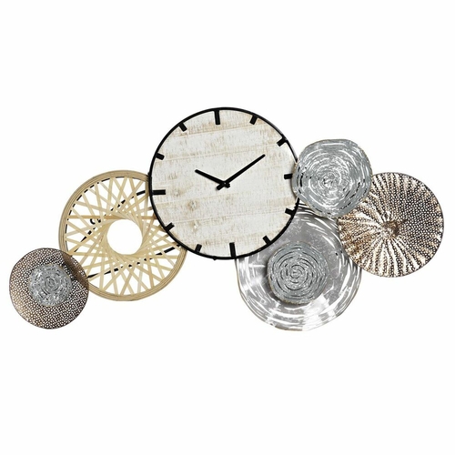 Wall Clock DKD Home Decor Grey Metal Circles MDF Wood (99 x 7.6 x 54.3